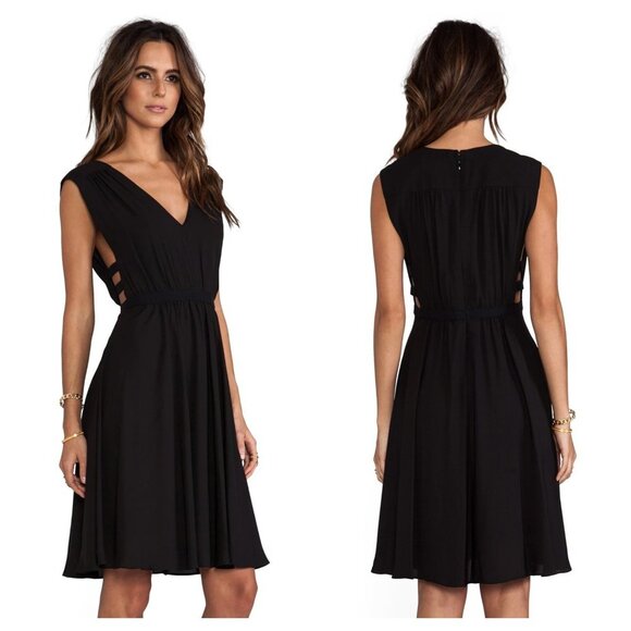 BCBGMaxAzria Dresses & Skirts - Revolve BCBGMaxazria Rachel Black Sleeveless Dress with Side Cut Outs Size Small